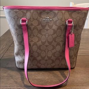 Medium Coach Canvas handbag.